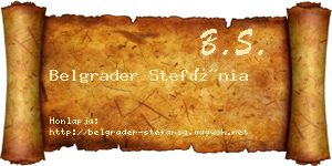 Belgrader Stefánia névjegykártya